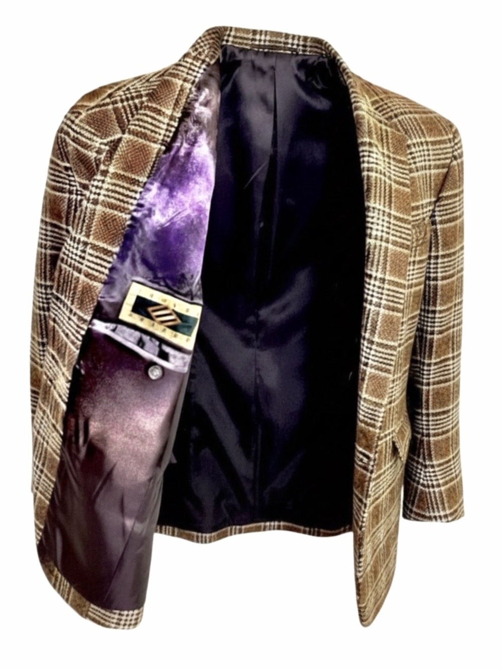 Joseph Abboud 100% Wool Brown Plaid Blazer | 40R | Classic Tailored Sport Coat - Picture 9 of 11